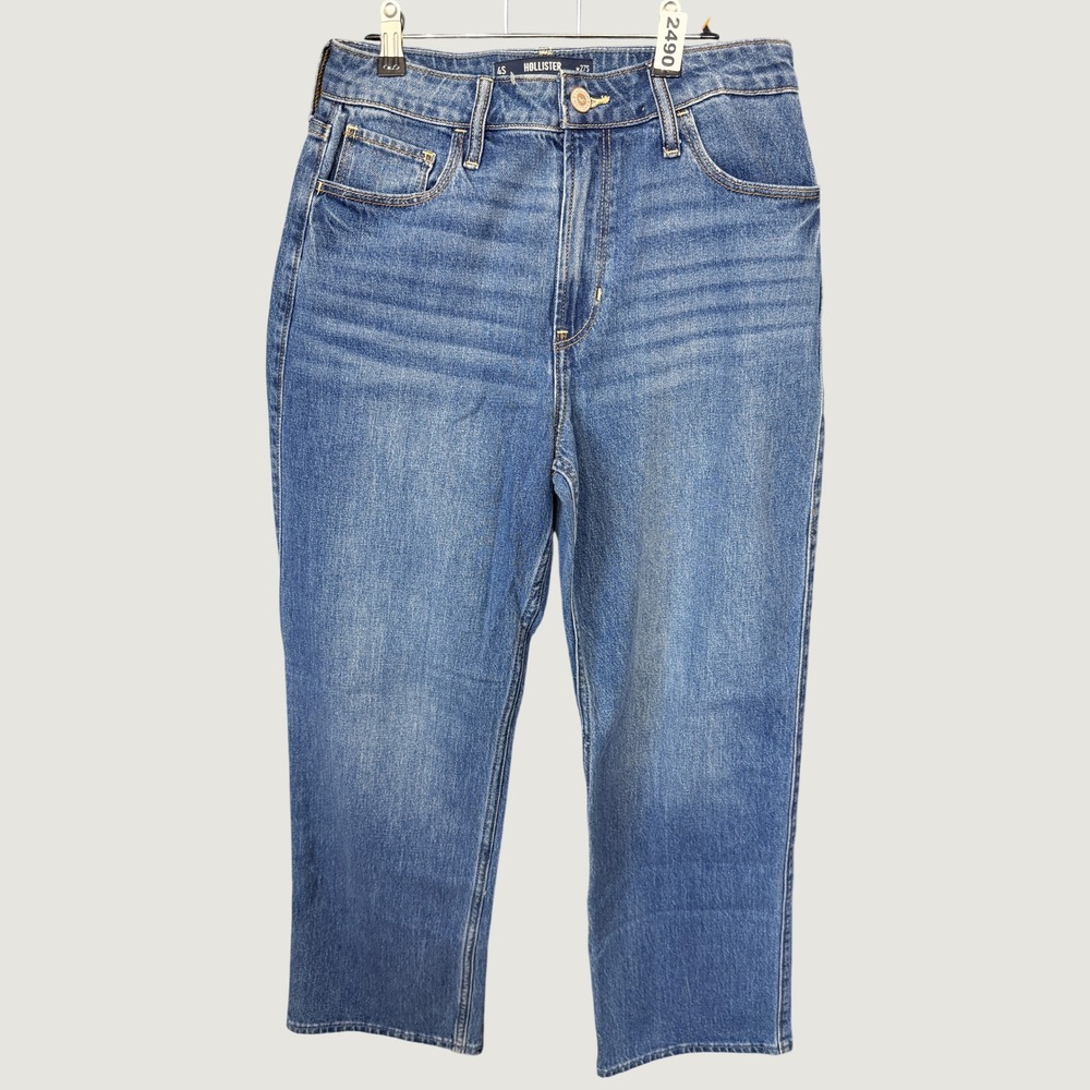 Hollister Ultra High-Rise Dad Jeans Womens 4S W27 Blue Vintage Stretch Denim